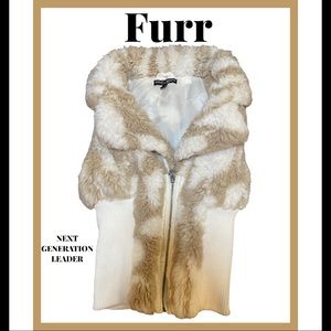 Furry warm sleeveless jacket. Excellent condition